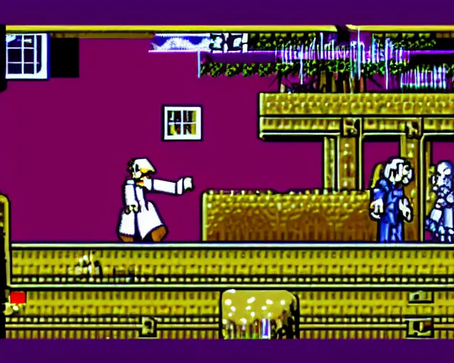 Prompt: screenshot from the snes platformer doctor who, video game from 1 9 9 4