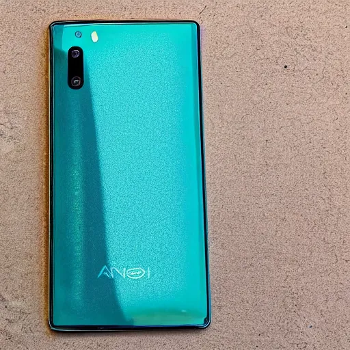 Image similar to a bezel - less teal android phone