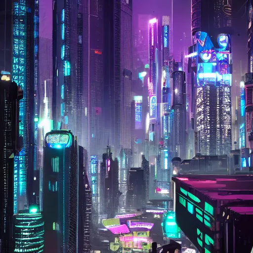 Image similar to cyberpunk city seen from eye level