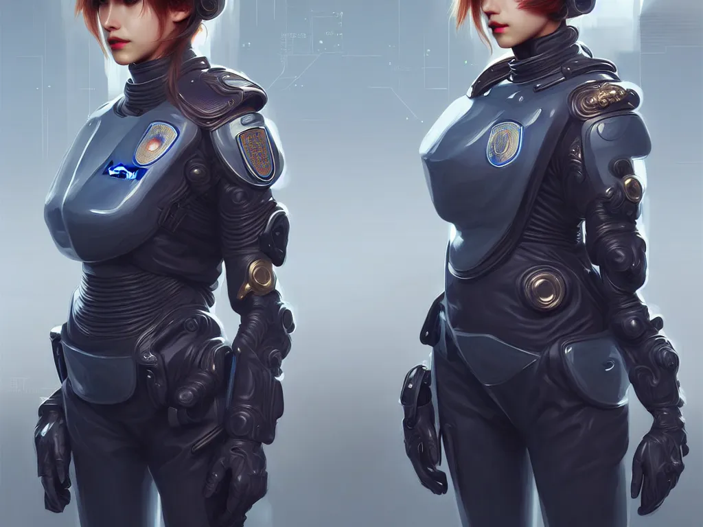 Image similar to portrait futuristic italy police uniform female, at future neon light rooftop, ssci - fi and fantasy, intricate and very very beautiful and elegant, highly detailed, digital painting, artstation, concept art, smooth and sharp focus, illustration, art by tan zi and ayanamikodon and alphonse mucha and wlop