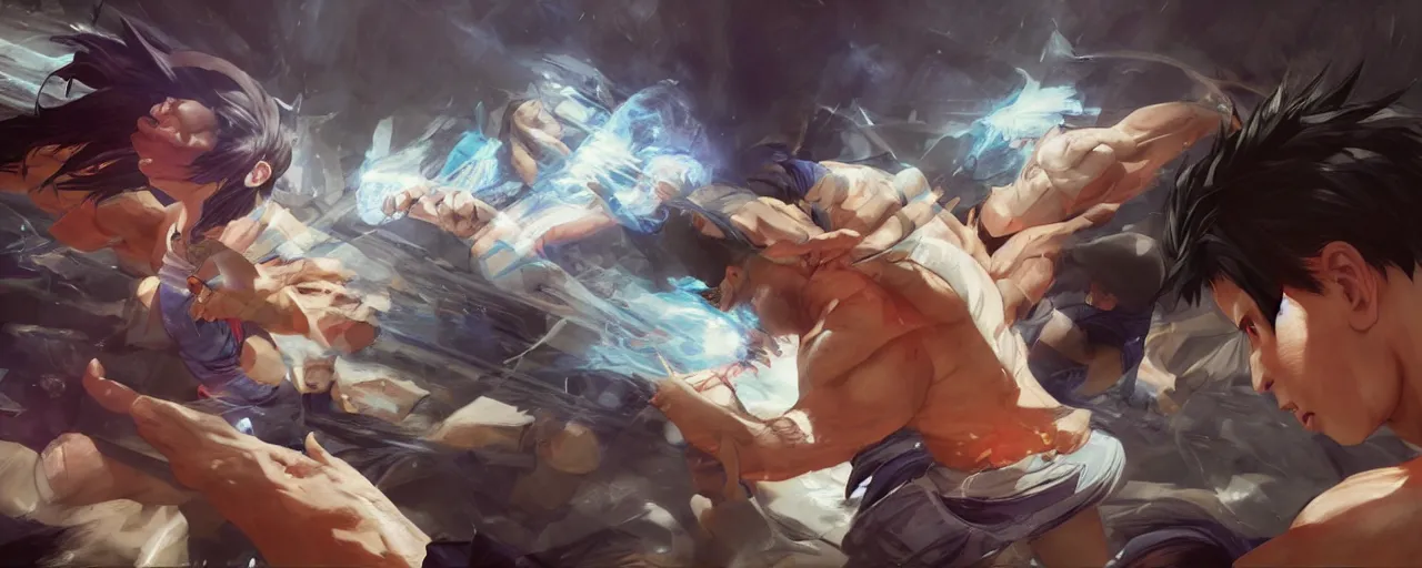 Prompt: most epic dramatic tenka ichi budokai arena view. epic cinematic hyperrealism masterpiece. realistic poster with shaded lighting by craig mallismo, artgerm, jeremy lipkin and michael garmash, unreal engine, radiant light, detailed and complex environment, digital art, art station trends