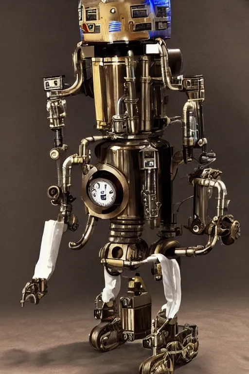 Image similar to pneumatic mechanical droid posting to steampunk onlyfans