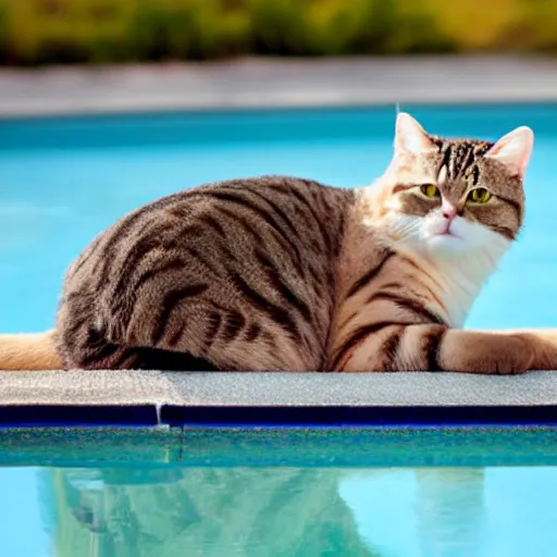 Image similar to cat at poolside