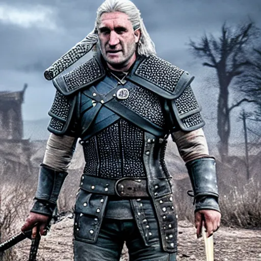 Prompt: Gerard Depardieu as a witcher