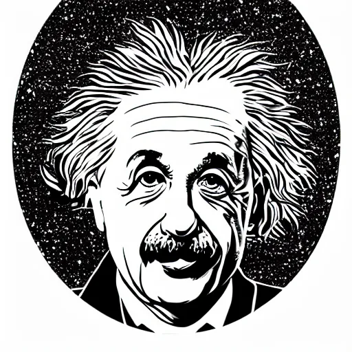 Image similar to portrait of albert einstein in front of a space - time diagram, by laurie greasley