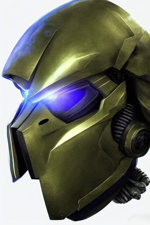 Image similar to robot ninja mask helmet halo master chief radiating a glowing aura global illumination ray tracing hdr fanart arstation by ian pesty and katarzyna da „ bek - chmiel