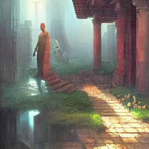 Prompt: temple of serenity by marc simonetti