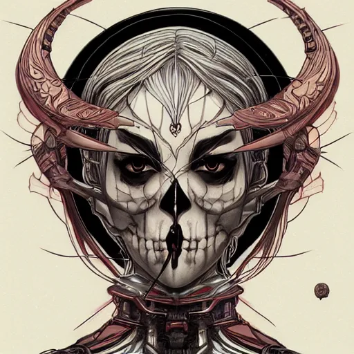 Image similar to anime manga skull profile young woman skeleton, elf, galadriel, astronaut, space, unreal engine, intricate, elegant, highly detailed, digital art, art by JC Leyendecker and sachin teng