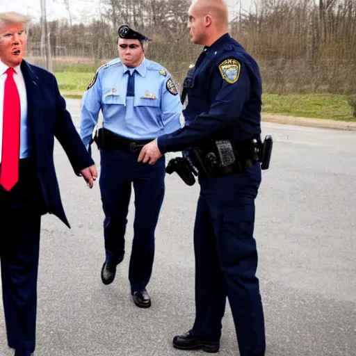 Image similar to photo of trump being arrested by trump