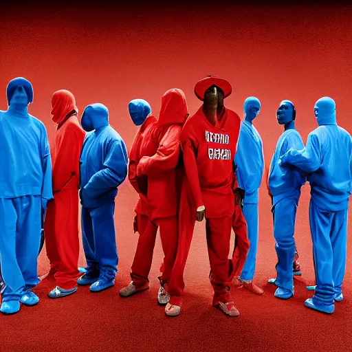 Prompt: crips vs bloods, uhd, 8 k photograph by emanuele dascanio and robin eley