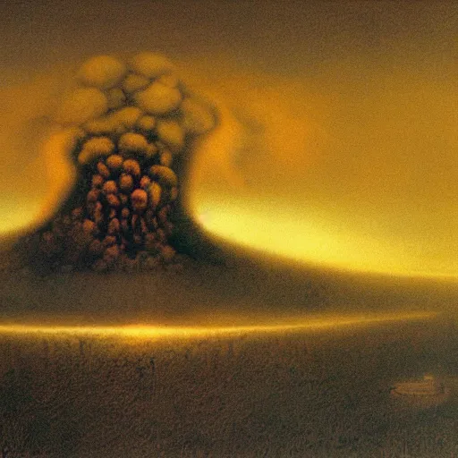 Prompt: nuclear holocaust by zdzisław beksinski