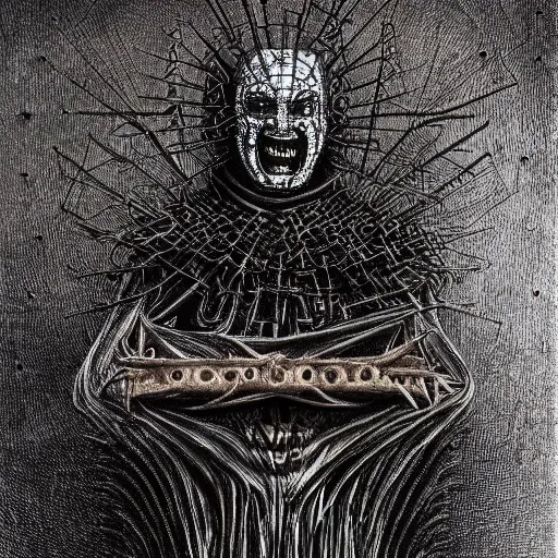 Image similar to hellraiser pinhead cenobite by giger and agostino arrivabene