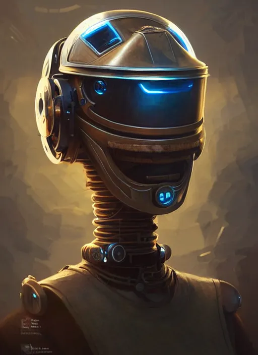 Prompt: a futuristic steampunk robotic helmet for motogp highly detailed, digital painting, concept art, smooth, sharp focus, illustration, art by greg rutkowski