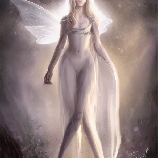 Image similar to a white fairy by marta nael, concept art