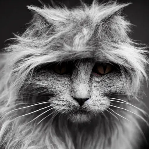 Image similar to an ancient cat, old ; withered, matted, sad