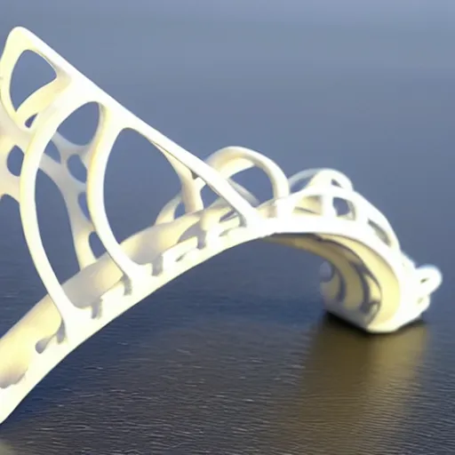 Image similar to 3d printed bridge, parametric design