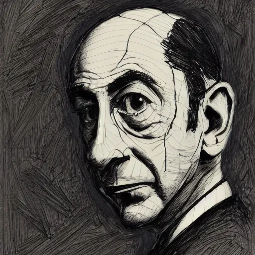 Prompt: a realistic yet scraggly portrait sketch of the side profile of a stern and sophisticated pee wee herman, trending on artstation, intricate details, in the style of frank auerbach, in the style of sergio aragones, in the style of martin ansin, in the style of david aja, in the style of mattias adolfsson