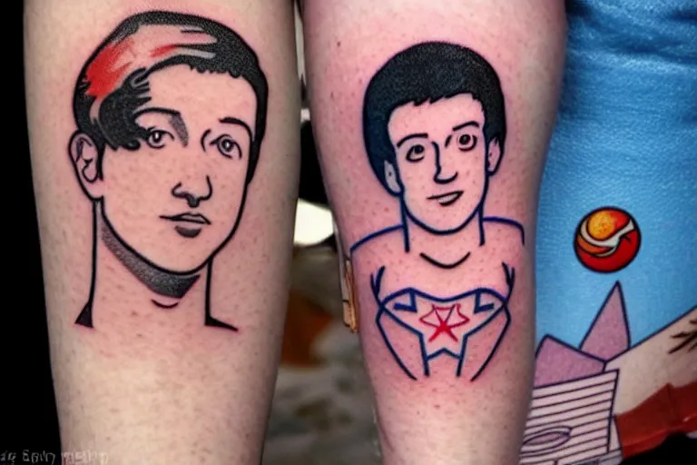 Image similar to mark Zuckerberg sailor moon tatooe