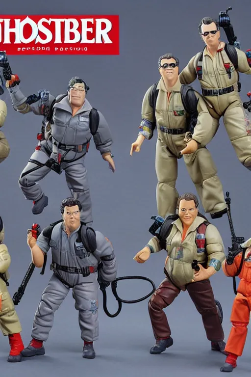 Prompt: ghostbusters action figures individual product shot by hasbro, mattel