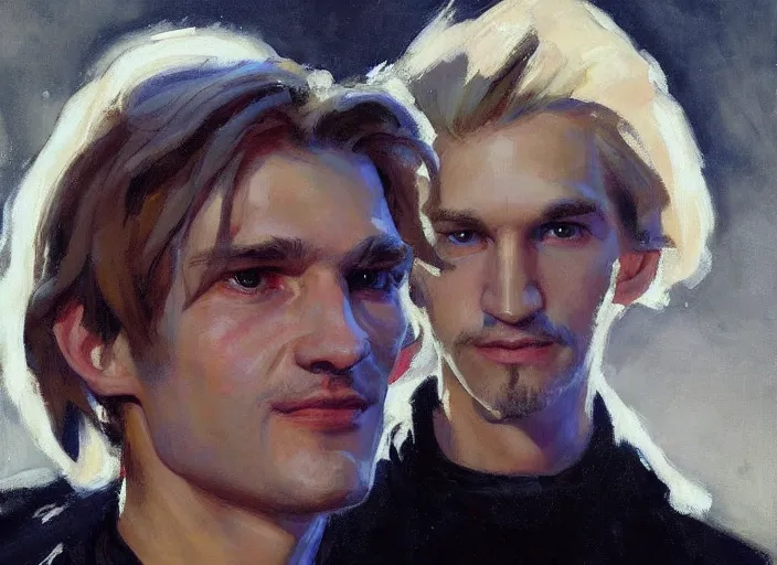 Prompt: a highly detailed beautiful portrait of xqcow xqc felix, by gregory manchess, james gurney, james jean