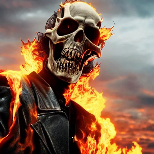 Prompt: Ghost rider In The Walking Dead 4K quality photorealism
