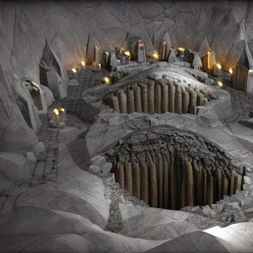 Prompt: the mines of moria made out of cheese. ultra realistic 8k render,