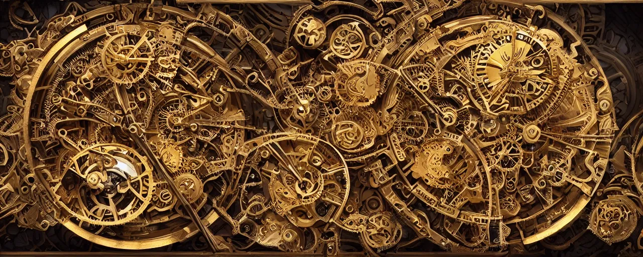 prompthunt: a camera lens made of cogs, gears, pistons, and steam. golden  and brown hues. 8 k. detailed. 3 d render