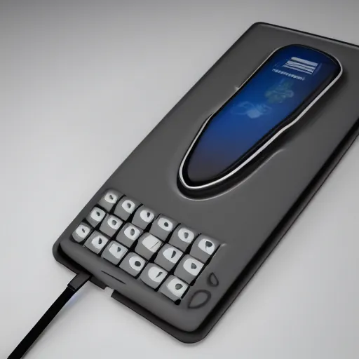 Image similar to a futuristic phone design, concept art