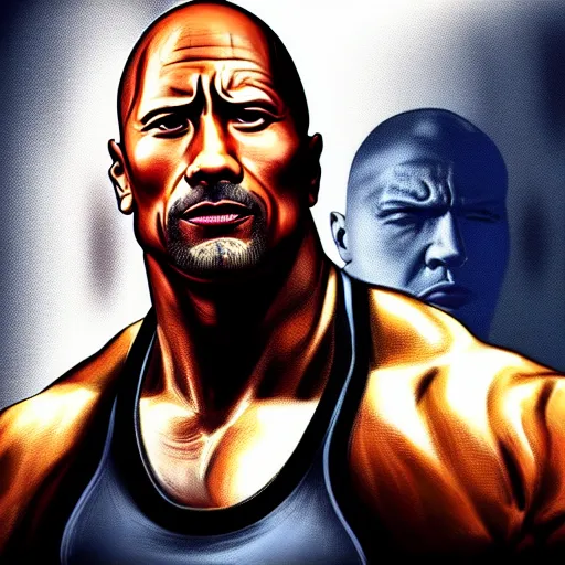 Image similar to dwayne johnson as gta art