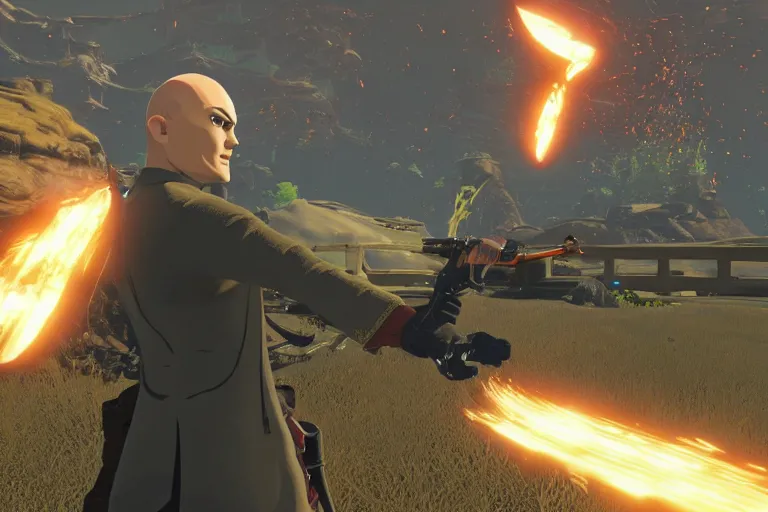 Prompt: agent 4 7 in botw, breath of the wild screenshot