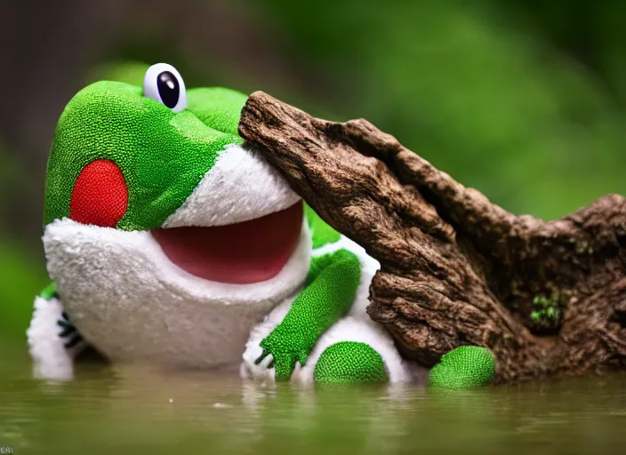 Image similar to national geographic wildlife photo of real life yoshi yoshi in real life in the wild, 8 k, 8 5 mm f 5. 6