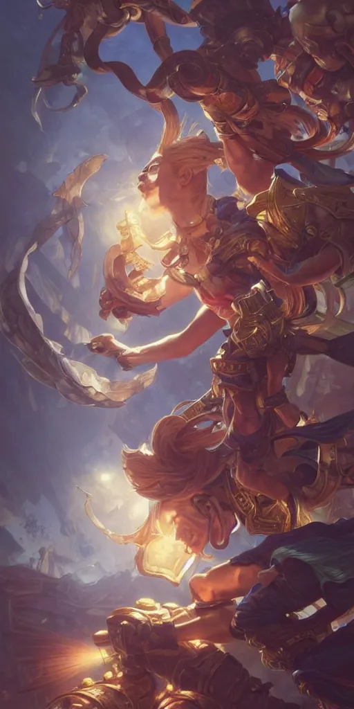 Image similar to cheating market salesman, league of legends, intricate, highly detailed, digital painting, hyperrealistic, artstation, concept art, smooth, sharp focus, illustration, Unreal Engine 5, 8K, art by artgerm and greg rutkowski and alphonse mucha, by Jesper Ejsing