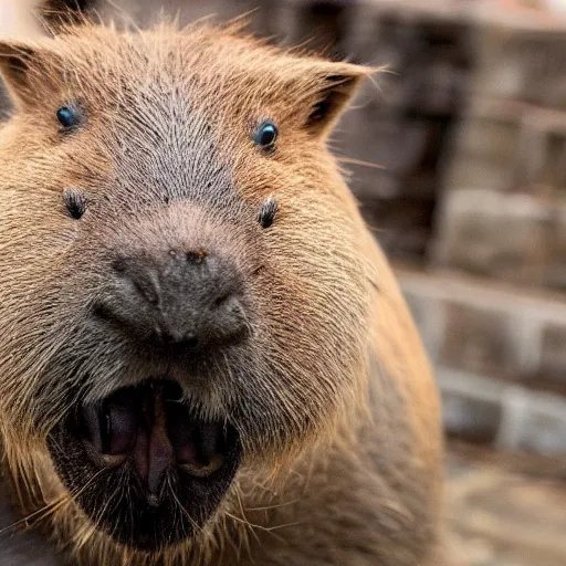 Prompt: photo of capybara demon