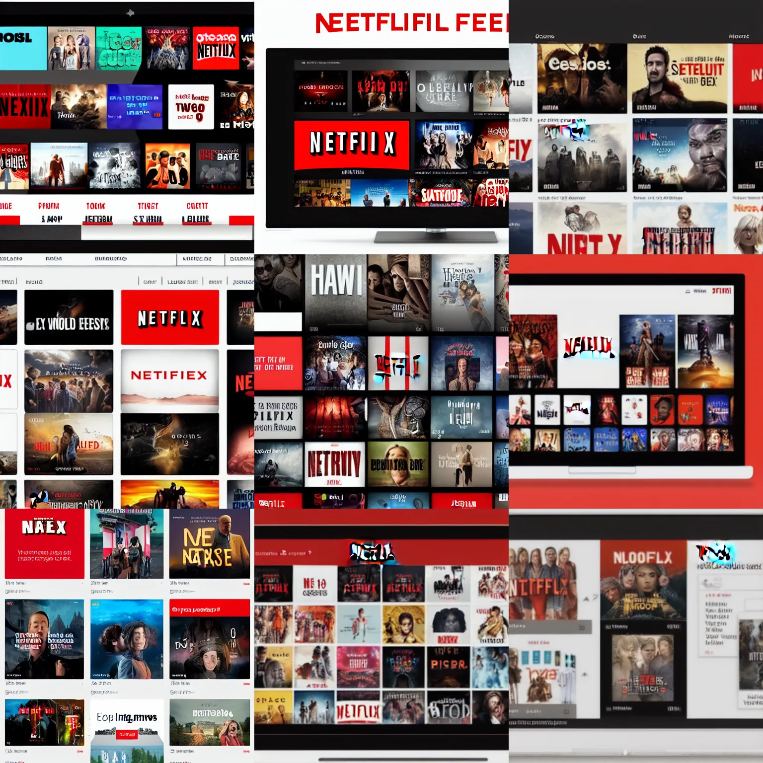 Prompt: Netflix, improved details, smooth texture, default font, more neatness,