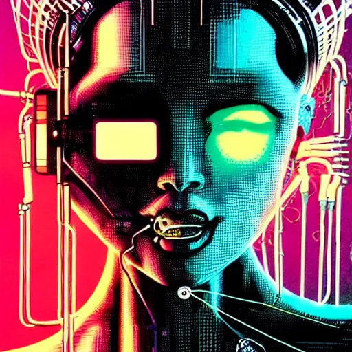 Prompt: a portrait of a beautiful cybernetic woman, cigarette in mouth, wires, cyberpunk concept art by josan gonzales and philippe druillet and dan mumford and enki bilal and jean claude meziere