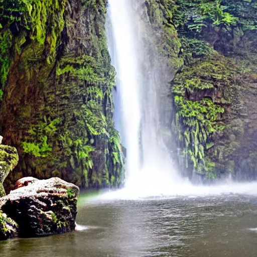 Image similar to moon inside a waterfall