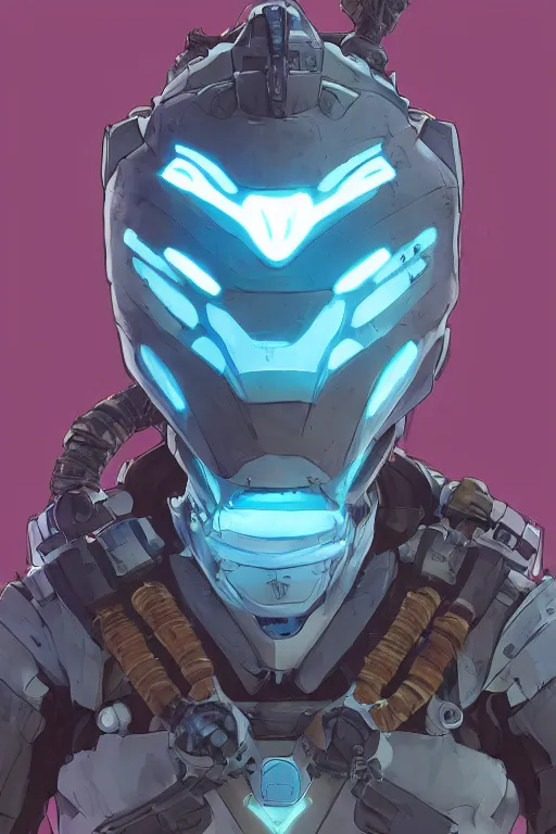 Image similar to combination suit armor aloy horizon forbidden west horizon zero dawn robot ninja mask helmet backpack tribal, art gta 5 comics, official fanart behance hd artstation by jesper ejsing, by rhads, makoto shinkai and lois van baarle, ilya kuvshinov, ossdraws radiating a glowing aura cgi rtx 2 0 2 2