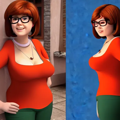 Image similar to curvy velma from scooby doo, 4k, by artgem, extreme detail, beautiful