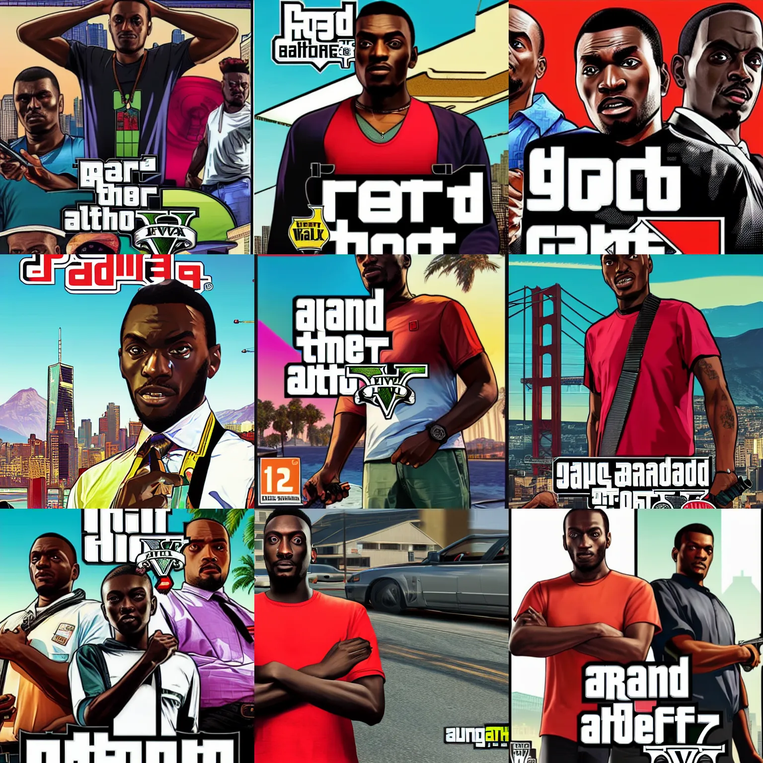 Prompt: MKBHD on GTA V cover art