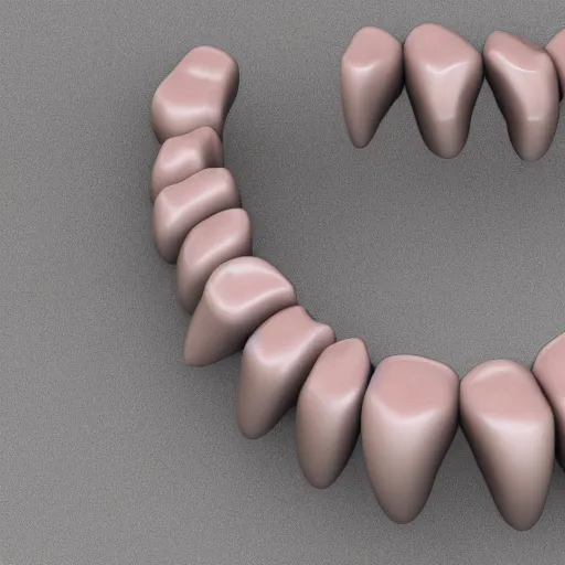 Image similar to poorly rendered 3 d set of teeth