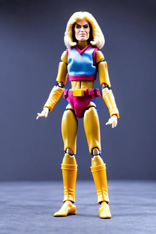 Image similar to 1 9 8 6 kenner female action figure, 5 points of articulation, perfect human female proportions, sci fi, 8 k resolution, high detail, front view, t - pose, space, star, he - man, gi joe, he man, warhammer 4 0 0 0