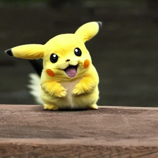 Prompt: a real animal that looks like pikachu