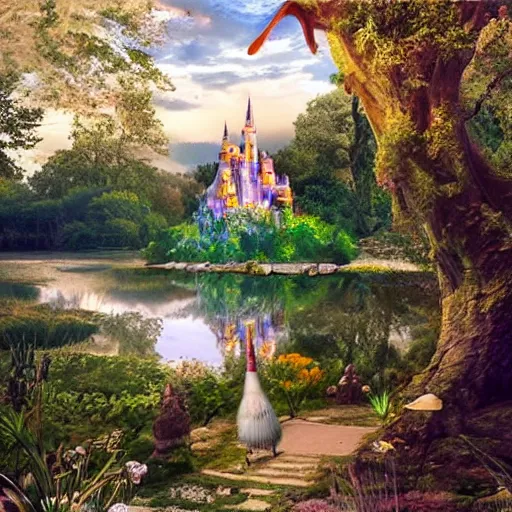 Image similar to 🦚⚜🏰🌠🏞🌳