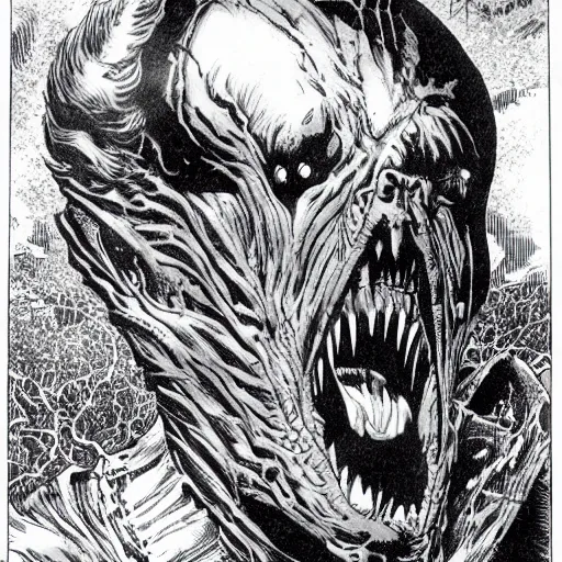 Prompt: the eater of universes, bernie wrightson, highly detailed, terrifying