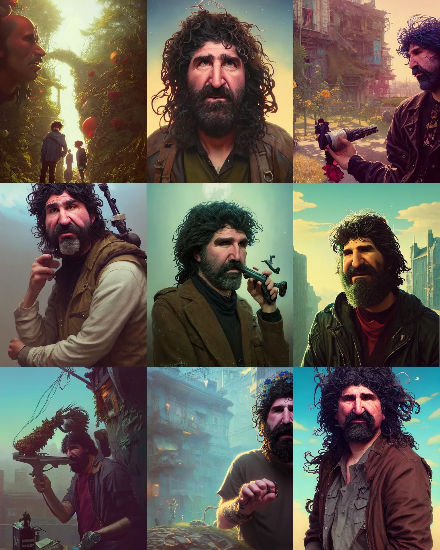 Prompt: highly detailed surreal vfx portrait of a nowpunk mick foley, stephen bliss, unreal engine, greg rutkowski, loish, rhads, beeple, makoto shinkai and lois van baarle, ilya kuvshinov, rossdraws, tom bagshaw, alphonse mucha, global illumination, detailed and intricate environment