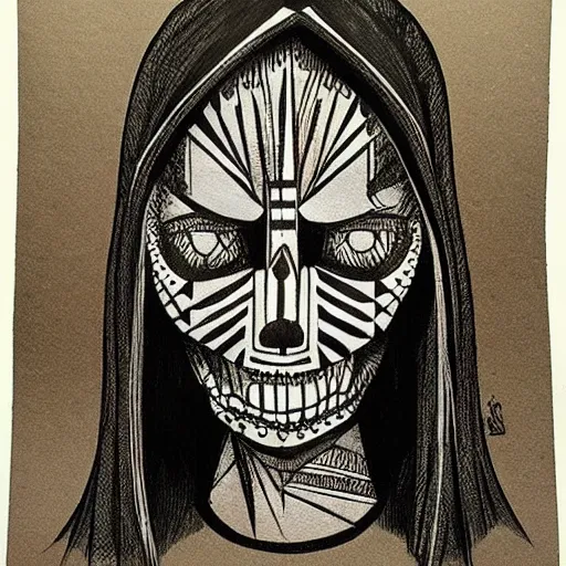 Image similar to geometric reaper woman