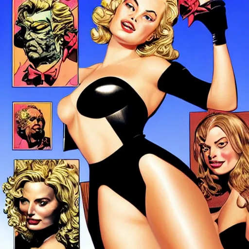 Image similar to margot robbie by artgem by brian bolland by alex ross by artgem by brian bolland by alex rossby artgem by brian bolland by alex ross by artgem by brian bolland by alex ross