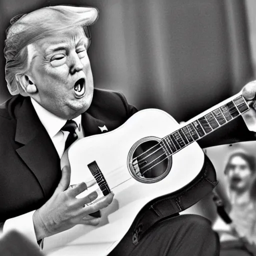 Prompt: trump playing guitar