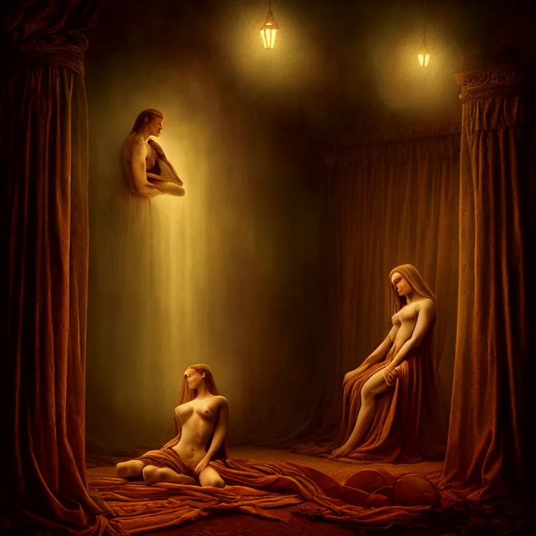 Prompt: renaissance professional digital art of the wonderful goddess, atmospheric dramatic lighting, cinematic, drawn, complex, detailed, tender premonition, leesha hannigan, wayne haag, reina rocin, ignacio fernandez rios, mark ryden, gregory crewdson, epic, stunning, magnificent, a lot of wow, cinematic, masterpiece