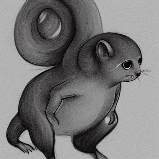 Image similar to bipedal sugarglider character. digital charcoal sketch. character design. # digitalsketch # monochrome # sketch # ink # characterdesign # dndcharacter # charactersketch # characterconcept # conceptart